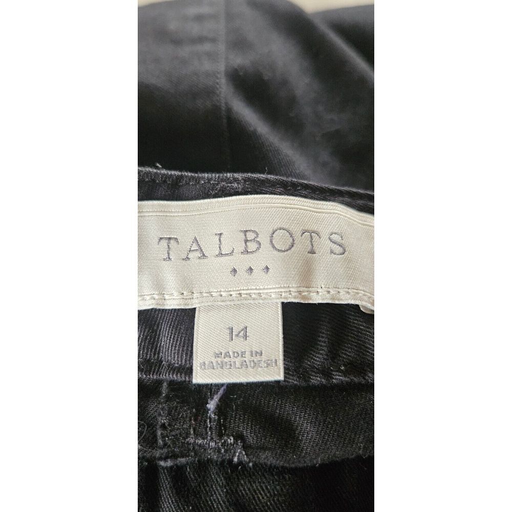 NWT TALBOTS HERITAGE BOOT woman‎ Sz 14 black cotton work pants - Picture 5 of 7